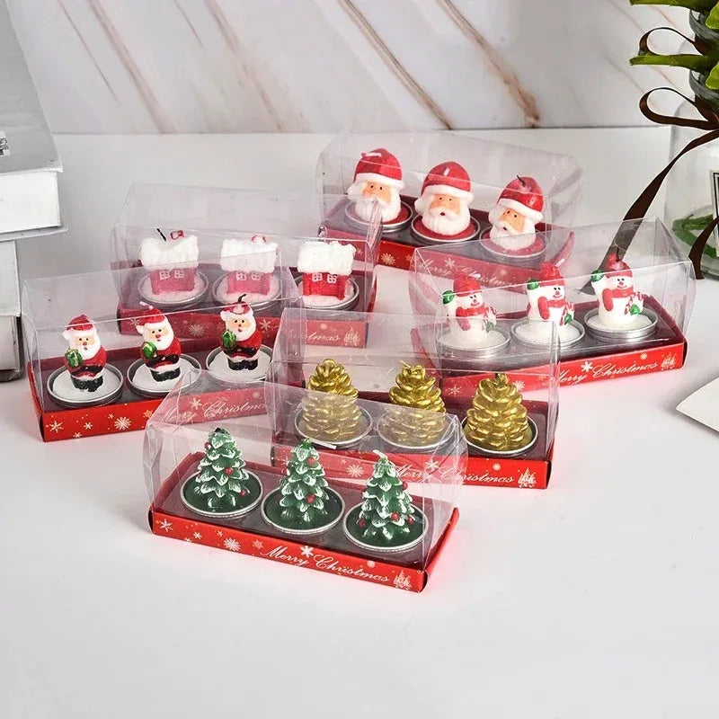 Christmas Santa & Snowman Decorative Candle Set – 3 Pcs Decorative Candle Set Babs