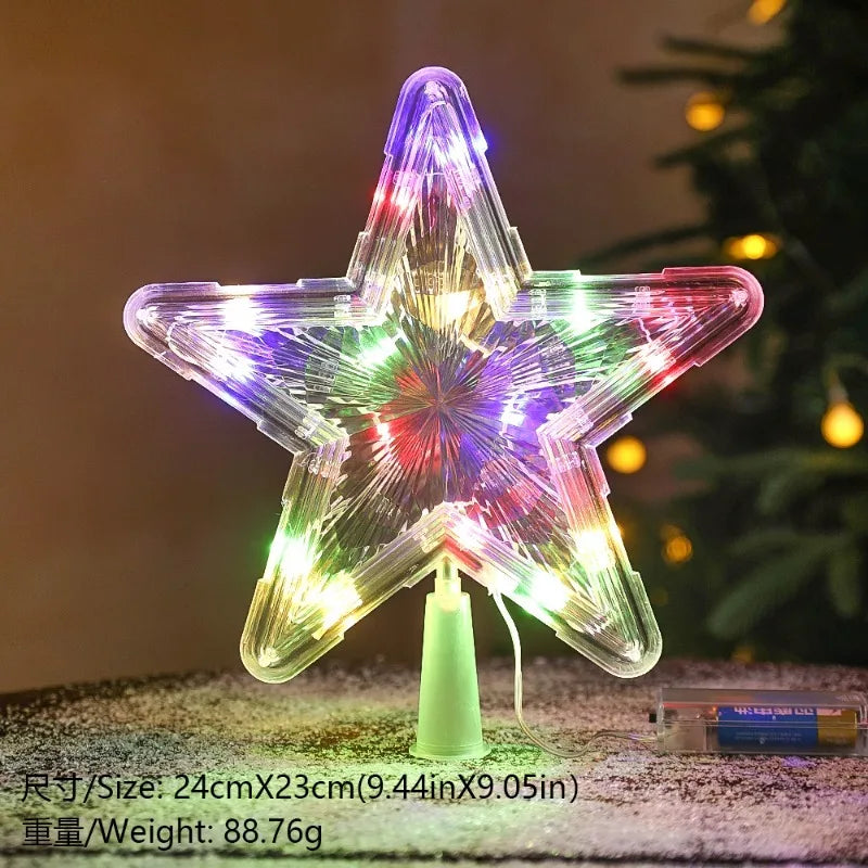 LED Star Christmas Tree Topper – Colorful Xmas Light Decoration Christmas Tree Topper Babs 03 1Pcs