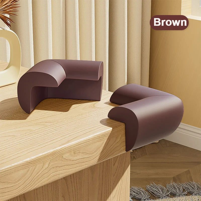 4-Pack Soft Baby Corner & Edge Guards | Safe, Easy Clean Corner & Edge Guards Babs Brown-4pcs
