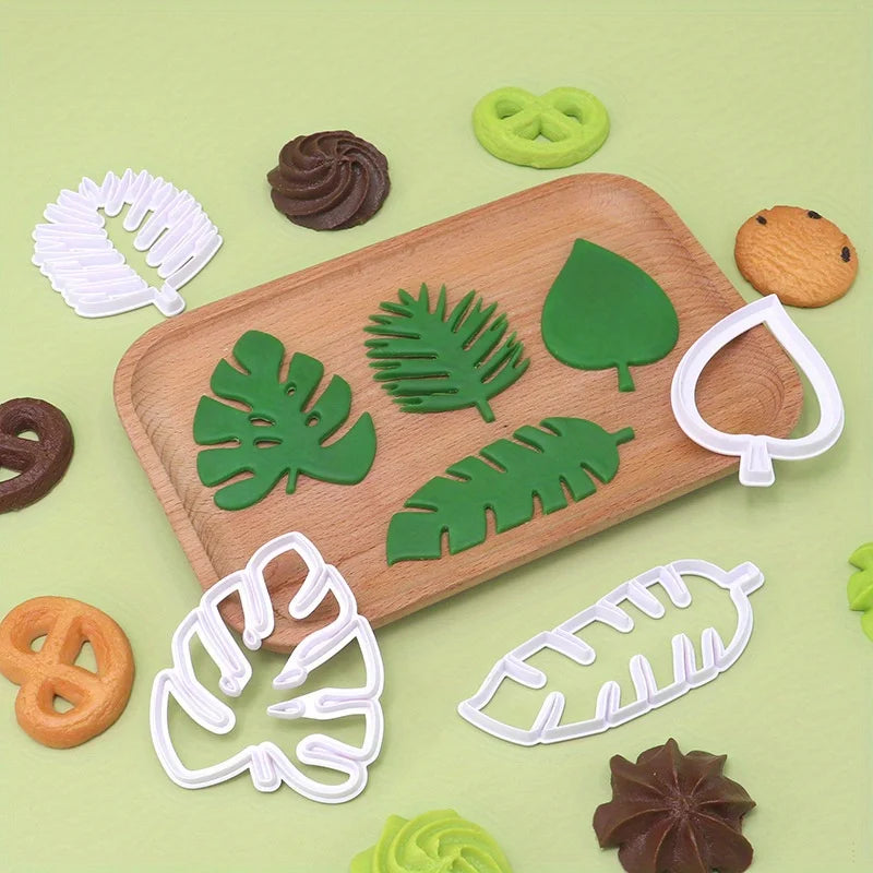 Tropical Leaf Cookie Cutters Set of 4 – Fondant & Biscuit Tool Cookie Cutter Set Babs