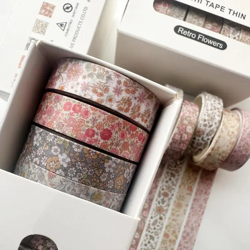 8-Piece Vintage Washi Masking Tape Set for Scrapbooking &amp; DIY Decorative Washi Tape Babs