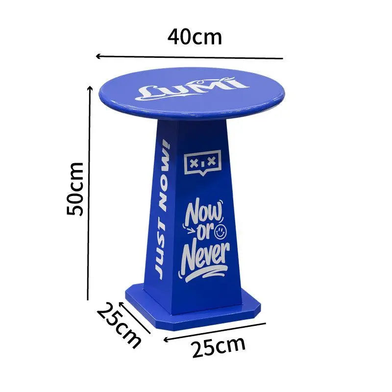 Round Metal Side Table – Modern Minimalist Living Room Coffee Table Round Side Table Babs Dark Blue