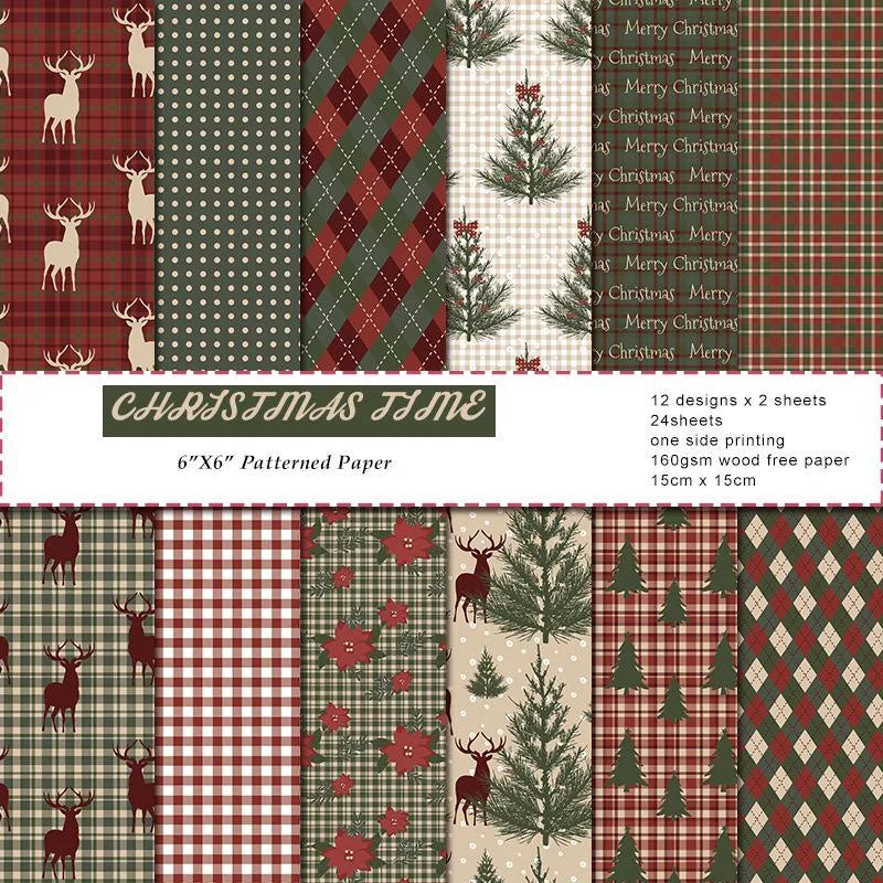 6x6 Vintage Scrapbook Paper Pad – 24 Assorted Cardstock Sheets Scrapbook Paper Pad Babs