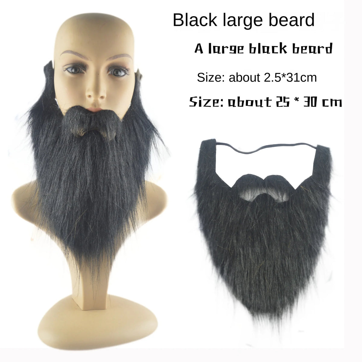 DIY Fake Beard Set – Santa Claus Beard, Mustache & Eyebrows Costume Beard Set Babs black