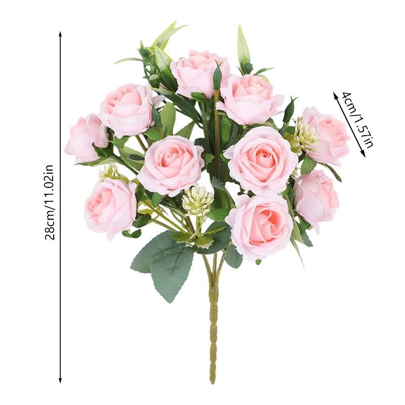 Silk Rose Artificial Flower Bouquet – Wedding & Home Decor Artificial Flower Bouquet Babs