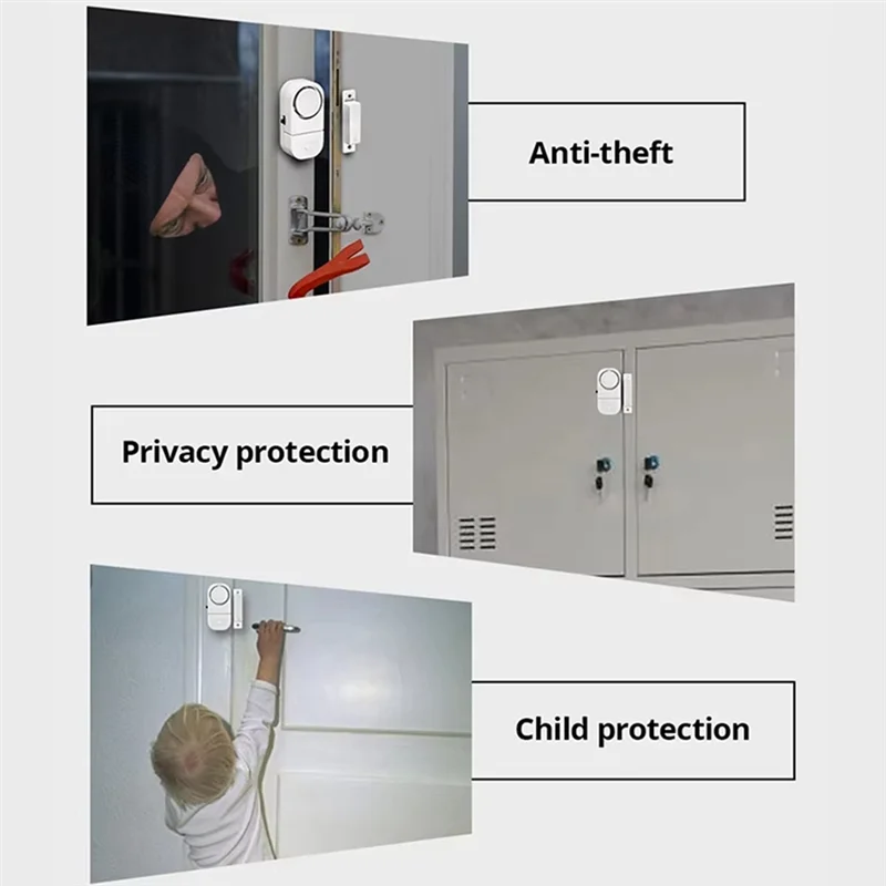 Wireless 90dB Magnetic Door & Window Security Alarm Sensor Security Alarm Sensor Babs White 10Pcs