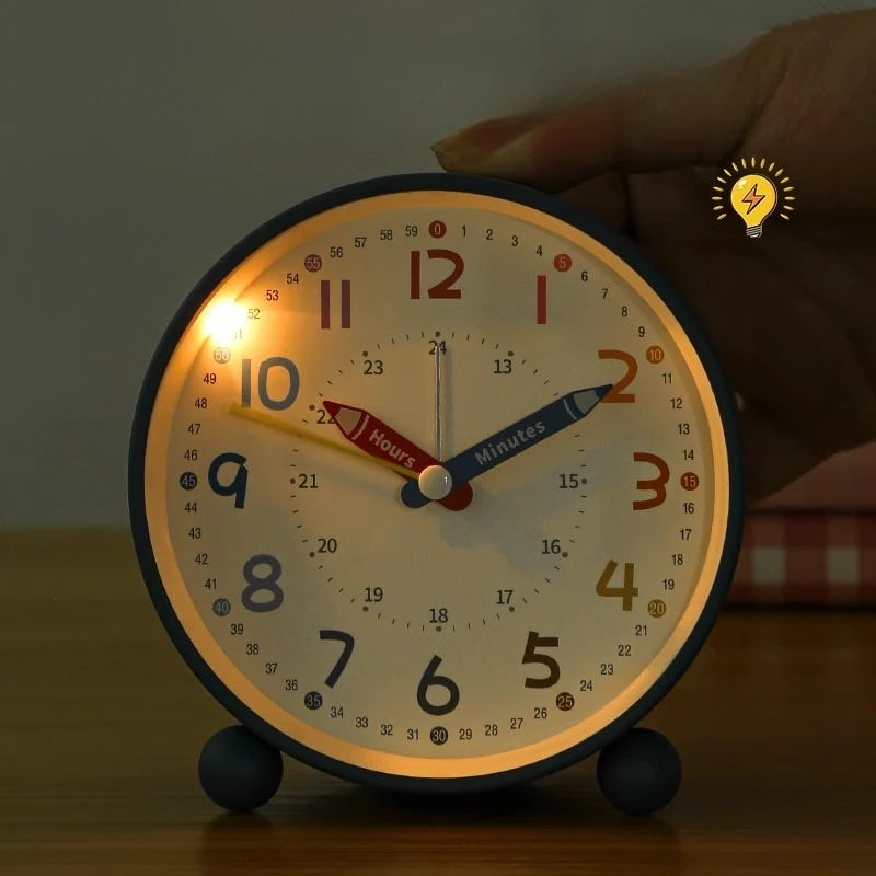 Digital Alarm Clock with Night Light & Radio – Metal Desk Clock Alarm Clock Babs