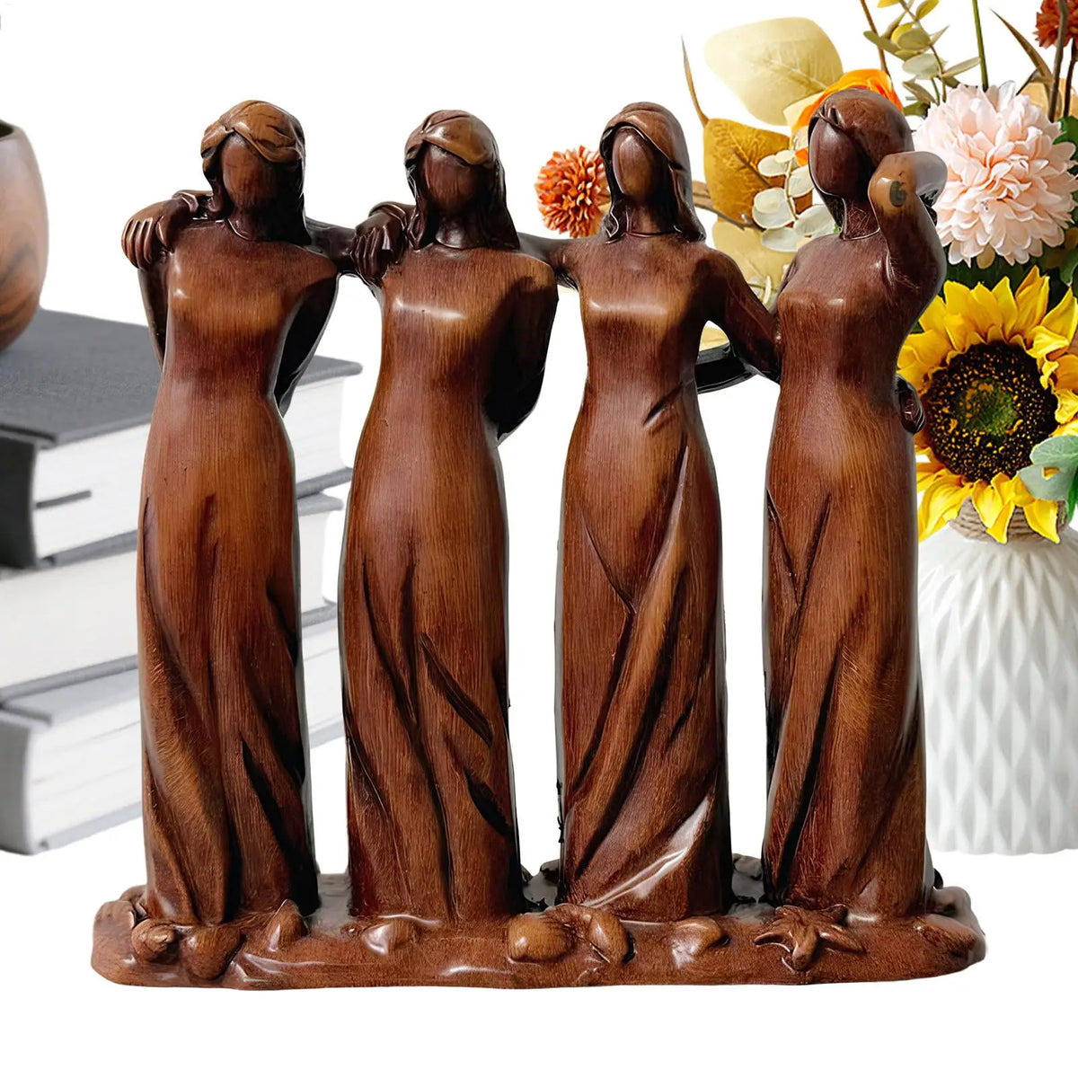 Resin Four Sisters Sculpture – Friendship Figurine Decor Gift Decorative Figurine Babs