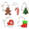 5-Piece Christmas Cookie Cutter Set – Gingerbread & Xmas Tree Cookie Cutter Set Babs 5pcs-A