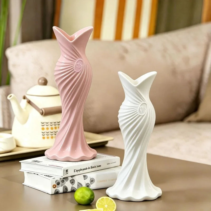 3D Printed Dress-Shaped Vase | Elegant Desktop Decor Figurine Decorative Vase Figurine Babs