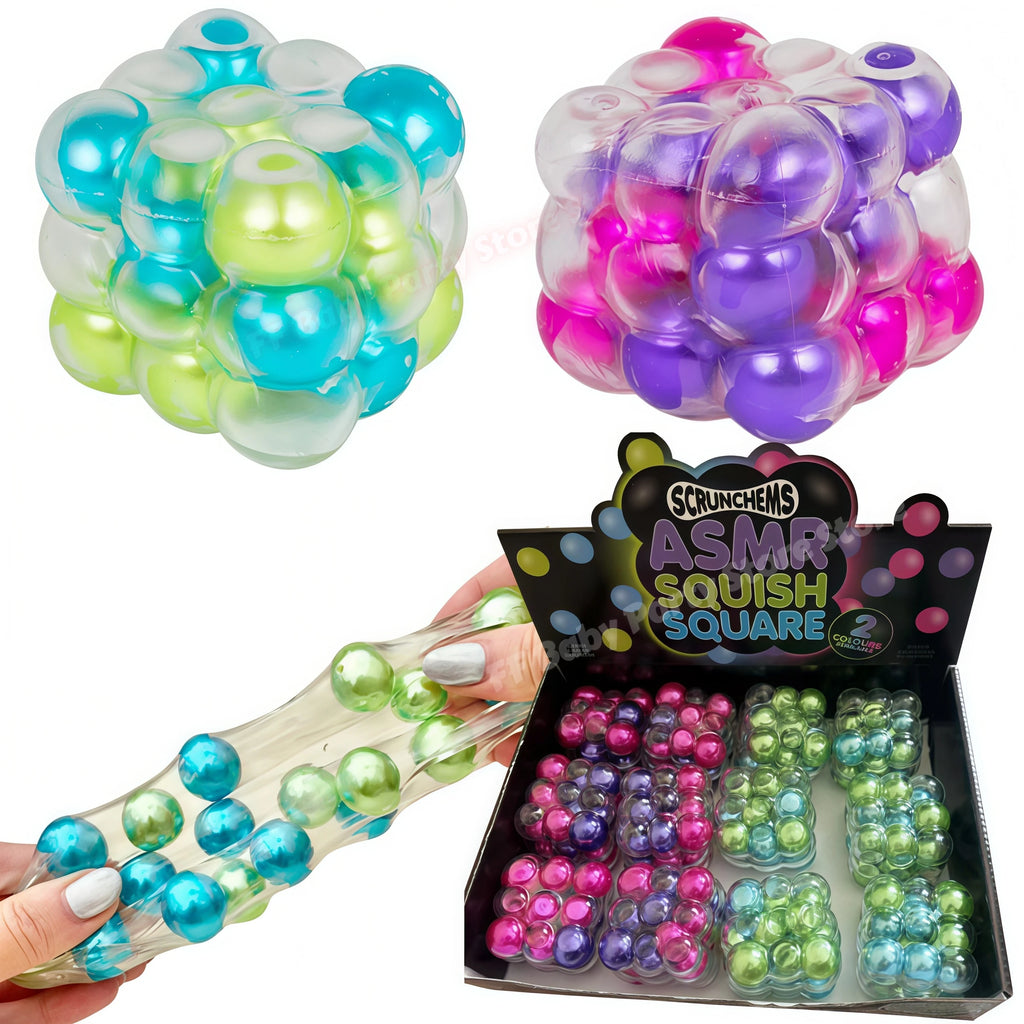 ASMR Pearl Ball Fidget Squishy Cube – Sensory Squeeze Toy Fidget Squishy Toy Babs