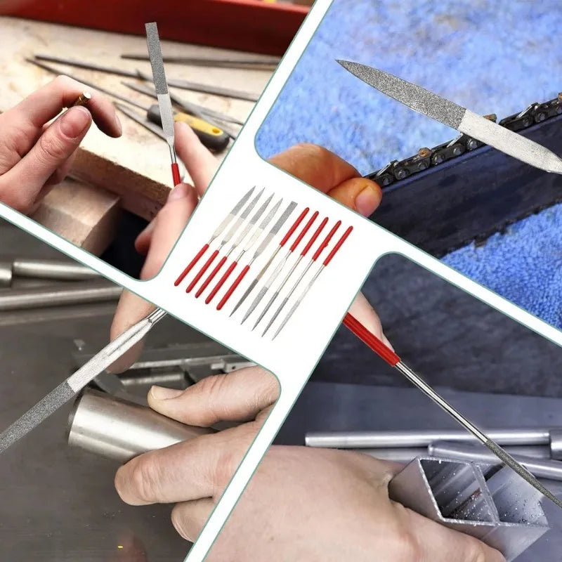 10-Piece Diamond Needle File Set – Mini Files for Metal & Stone Diamond Needle File Set Babs