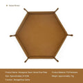 Hexagonal PU Leather Dice Tray – Foldable Game Organizer Dice Rolling Tray Babs 1pc coffee color