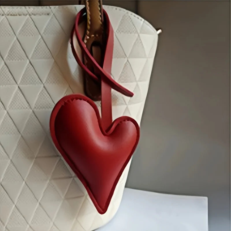 PU Leather Heart Keychain Pendant – Bag, Backpack & Car Charm Keychain Pendant Charm Babs