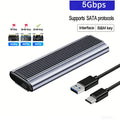 M.2 NVMe SATA SSD Enclosure Type-C 10Gbps Aluminum 4TB SSD Enclosure Babs SATA 5Gbps