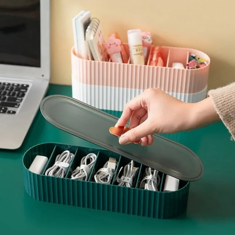 Desktop Storage Box with Lid – Cable & Drawer Organizer Desktop Storage Organizer Babs