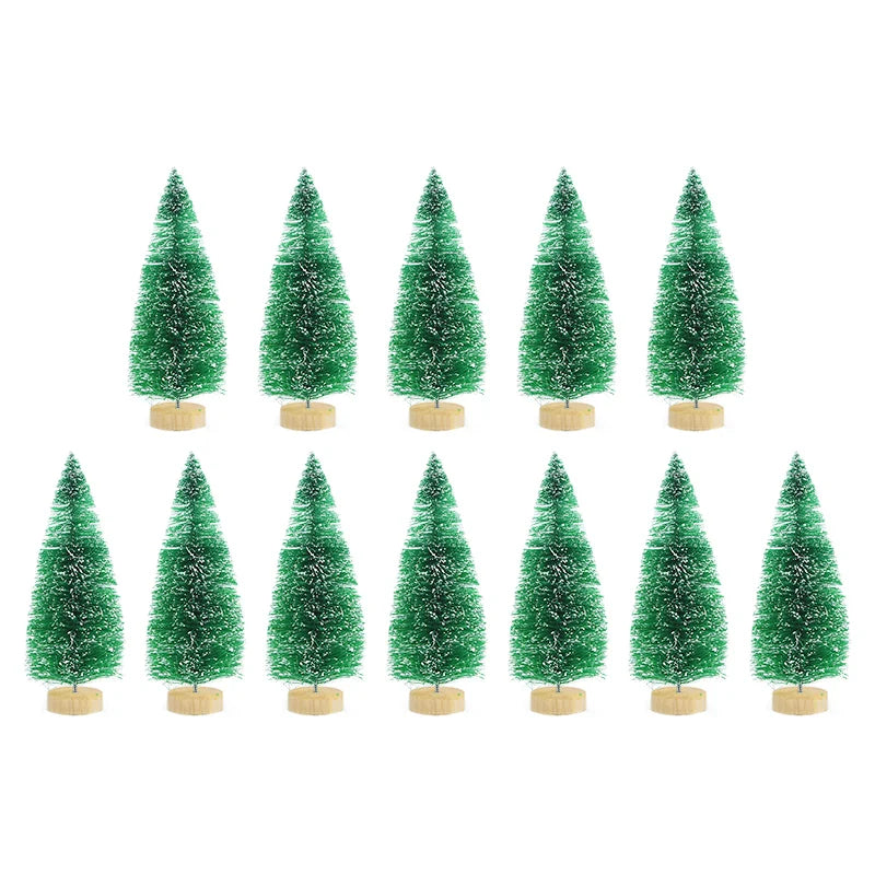 12pcs Mini Sisal Christmas Trees – DIY Holiday Table Decor Christmas Tree Decor Babs