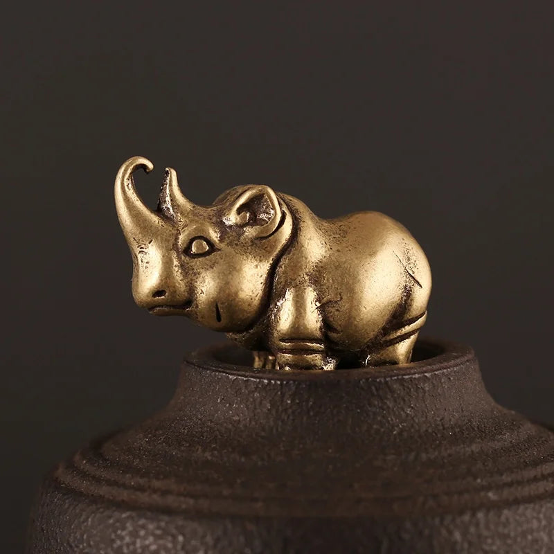 Antique Bronze Lion Tiger Leopard Statue | Vintage Copper Figurine Decorative Figurine Babs