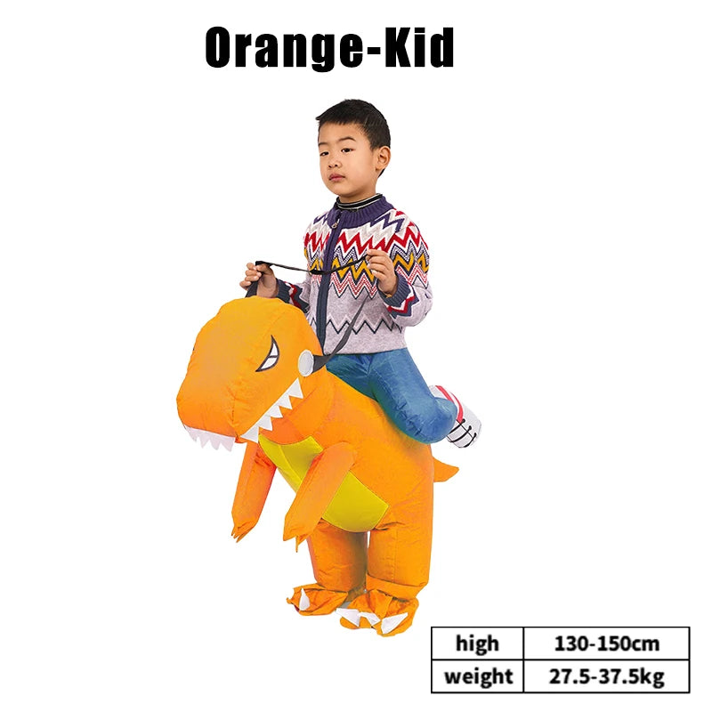 Adult Inflatable Dinosaur Costume – Funny Halloween Suit Inflatable Costume Babs Orange Kid