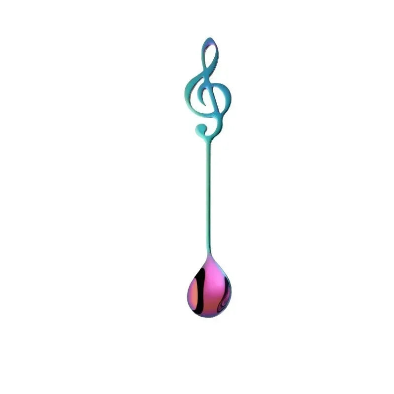 3pc Musical Note Stainless Steel Spoons | Gold Coffee Stirrers Decorative Spoon Set Babs