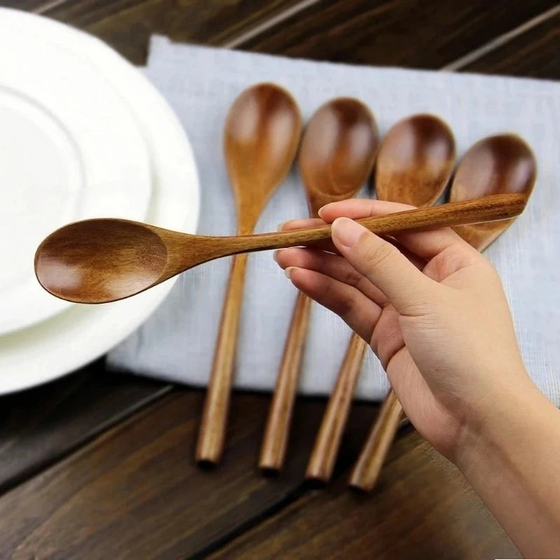 5-Piece Wooden Spoon & Fork Set – Eco-Friendly Kitchen Utensils Wooden Cooking Utensils Babs