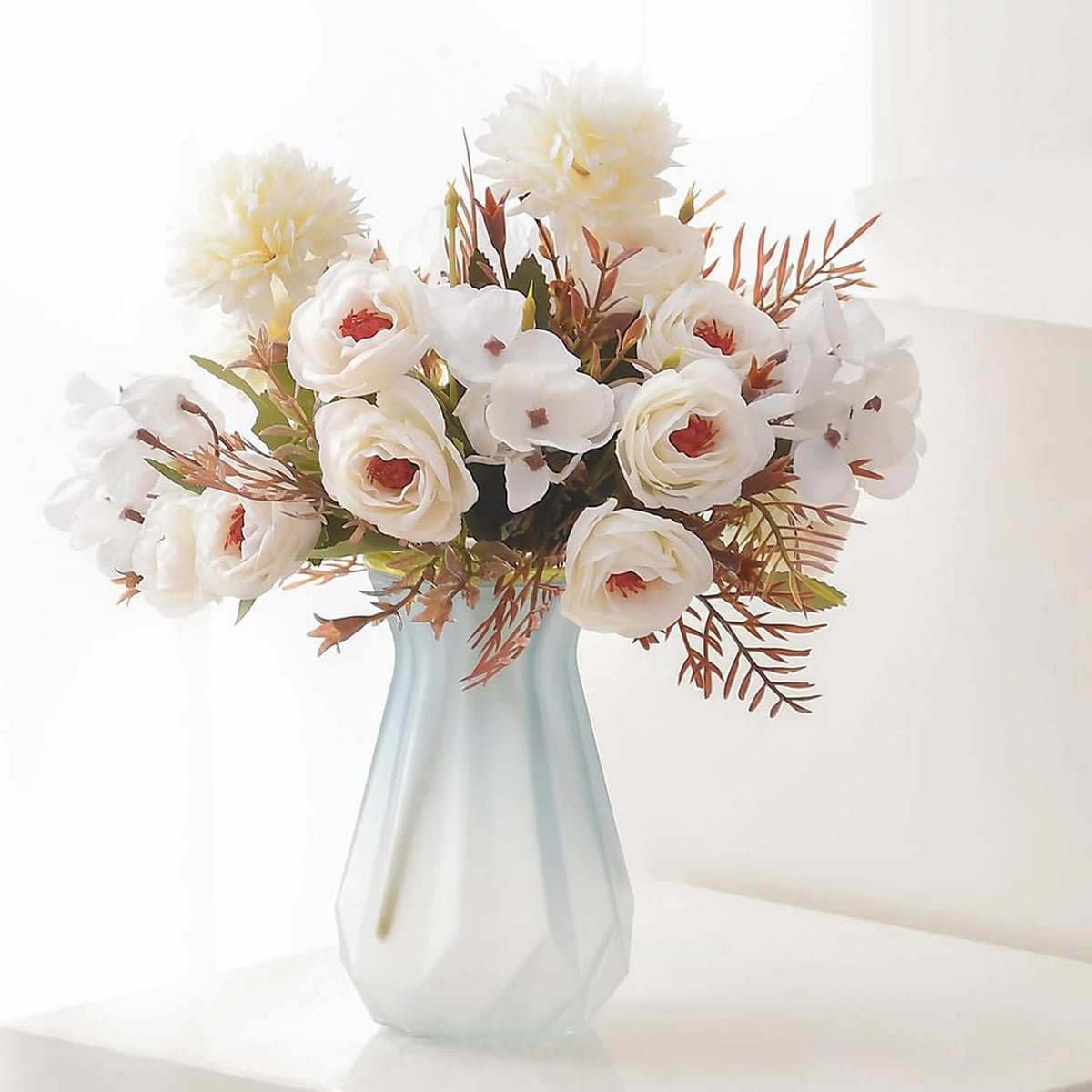 Autumn Artificial Silk Rose Bouquet – Wedding & Home Décor Artificial Flower Bouquet Babs