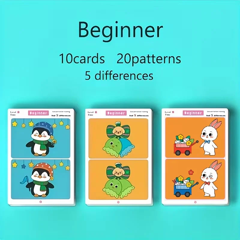 Find the Difference Training Cards – Reusable Fun Game Cards Educational Card Game Babs Beginner