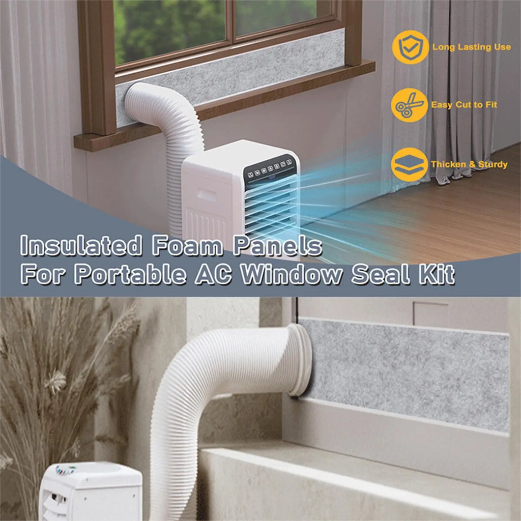 Portable AC Window Foam Seal Kit – 3-Panel Insulation Set AC Window Seal Kit Babs