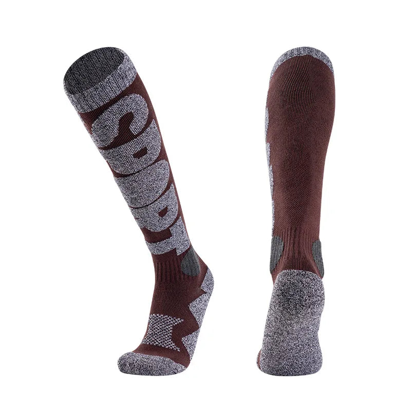 Thermal Over-Knee Ski Socks for Snowboard & Hiking Thermal Ski Socks Babs Brown
