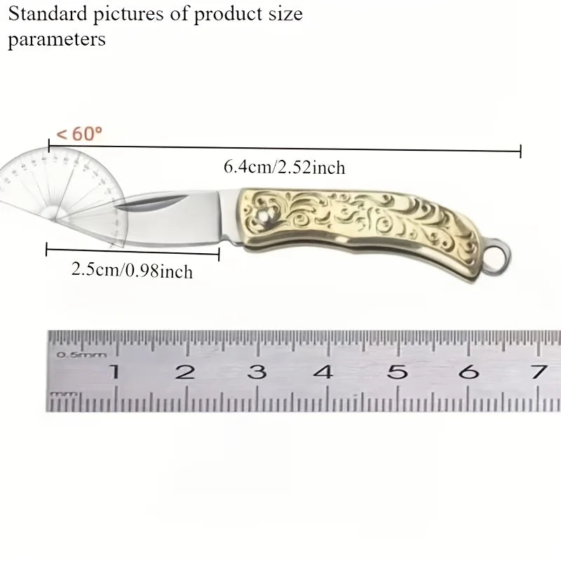 Copper Carving Mini Folding Knife – Keychain EDC Multitool Folding Pocket Knife Babs