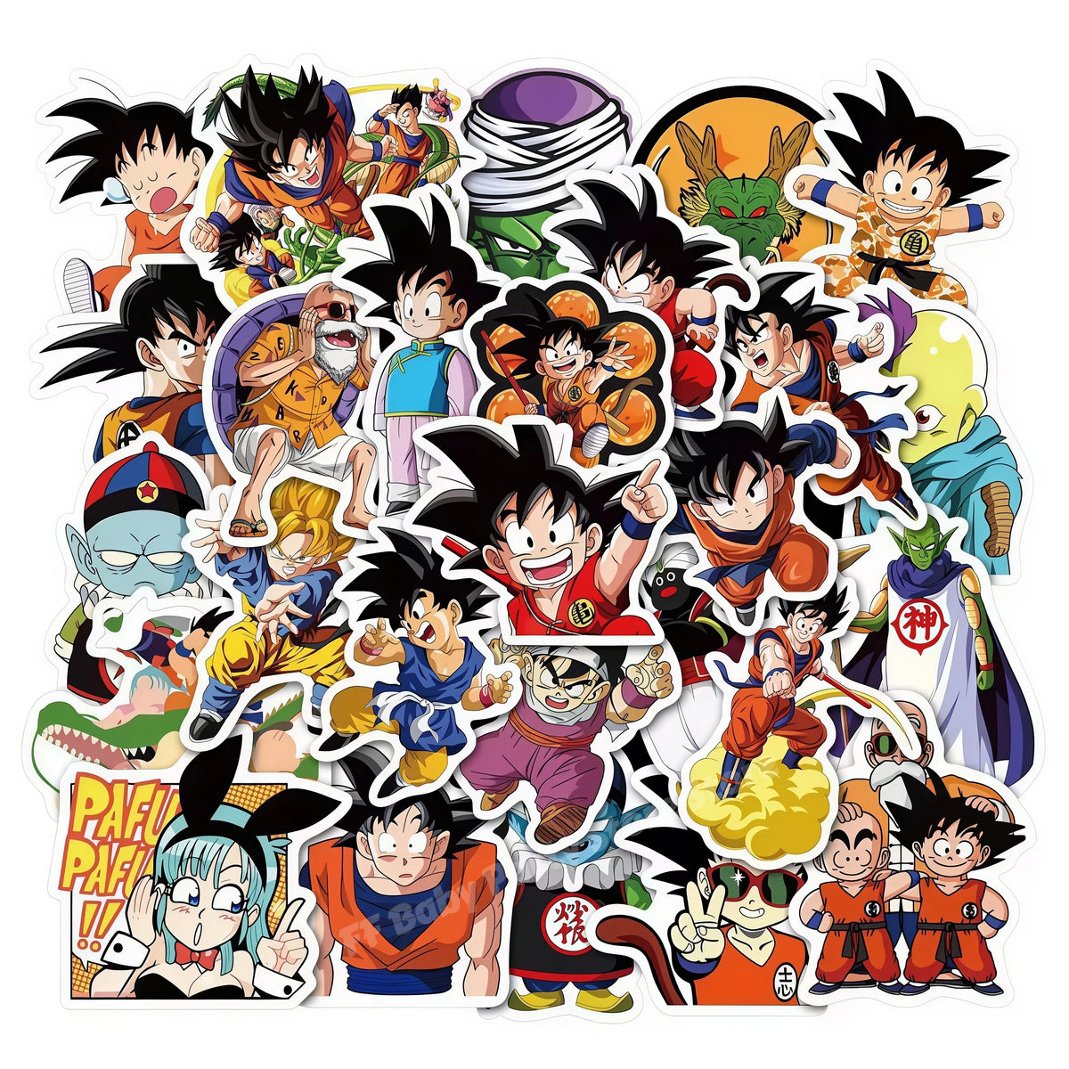 Dragon Ball Z Birthday Party Supplies – Goku Plates & Balloons Party Decoration Set Babs 50pcs Stickers