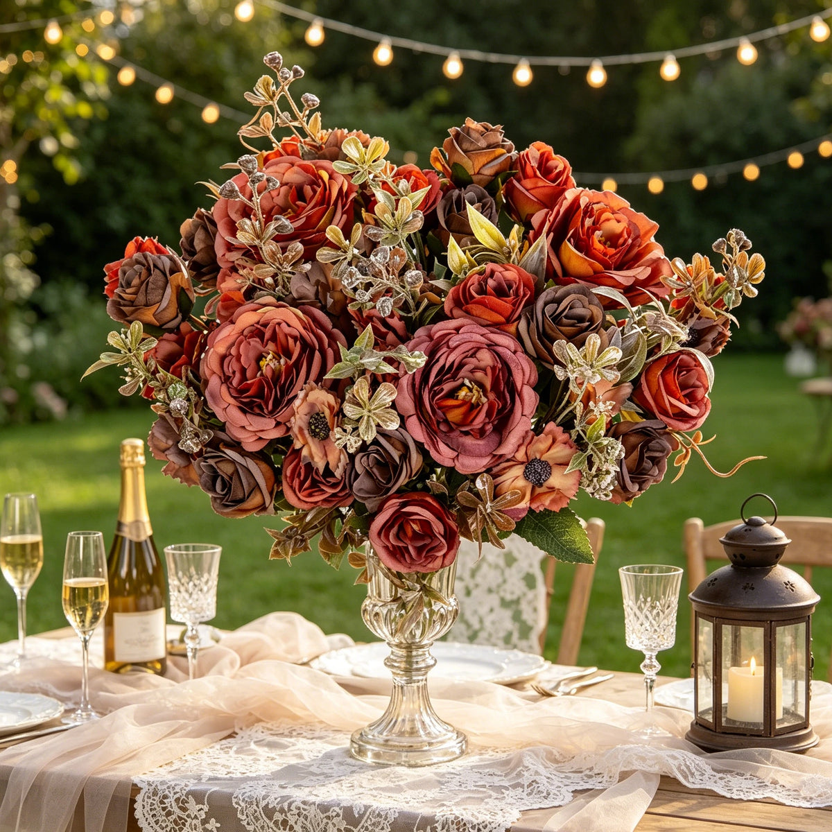 Artificial Silk Retro Rose Bouquet – Wedding & Home Decor Artificial Flower Bouquet Babs