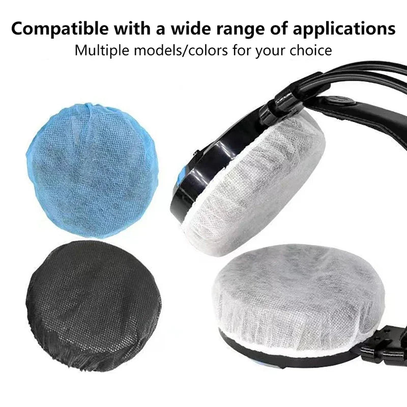 100Pcs Disposable Headphone Covers – Nonwoven Earmuff Cushions Headphone Ear Covers Babs