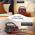 Portable Boombox CD Cassette Player – Bluetooth AM/FM USB AUX Portable Boombox Player Babs Red Black US Plug NONE