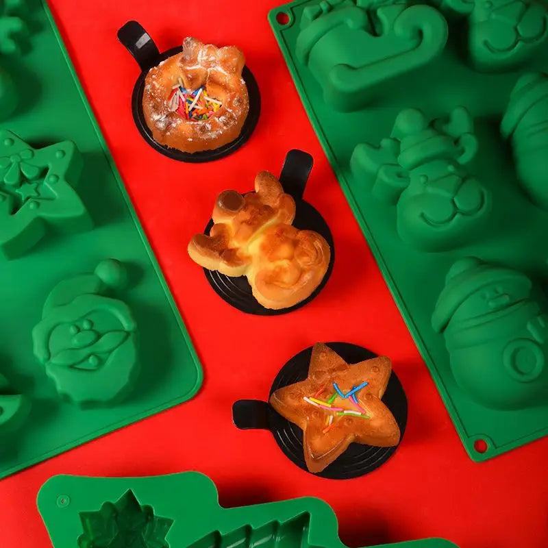 Christmas Silicone Molds – Santa, Snowman & Tree Baking Set Silicone Baking Mold Babs