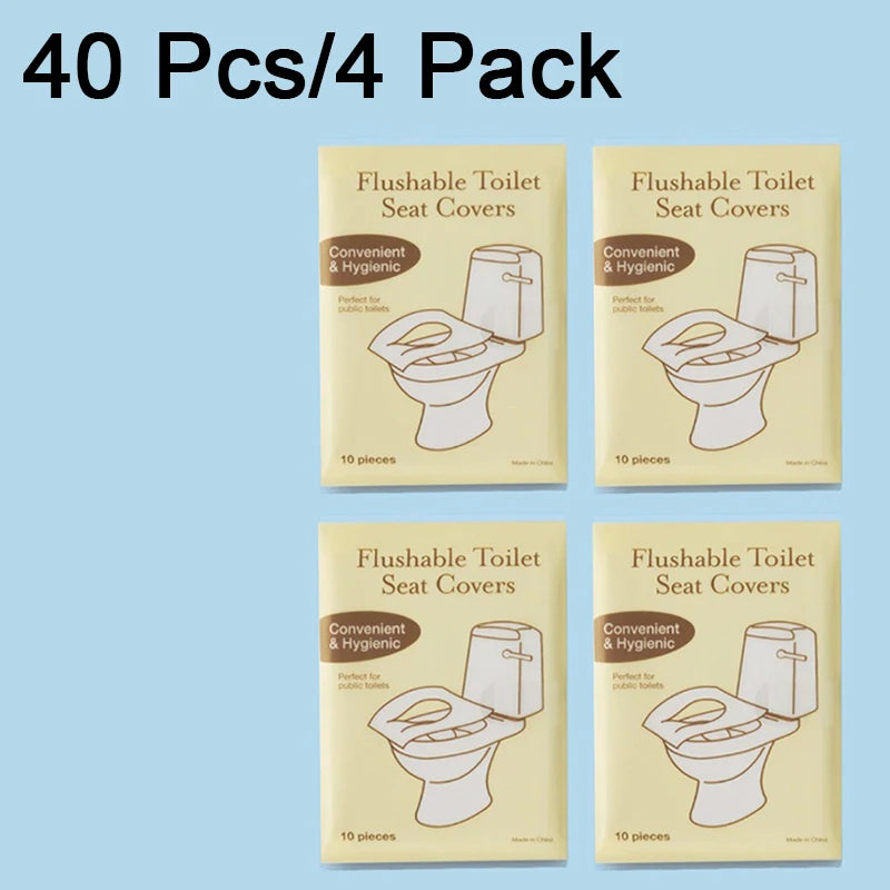 10-Pack Disposable Toilet Seat Covers – Flushable & Travel-Ready Disposable Toilet Cover Babs 40pcs