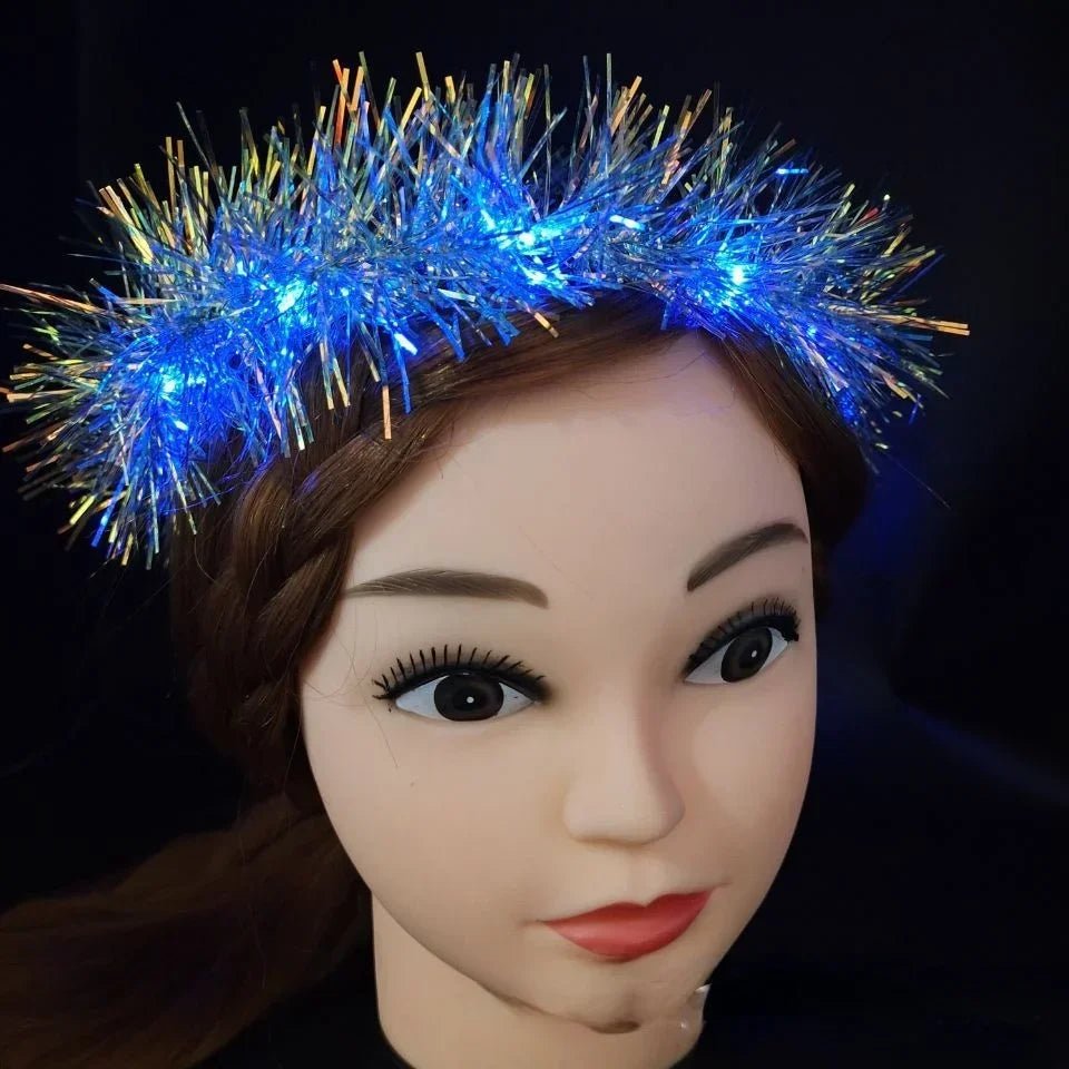 20pcs LED Floral Wreath Headbands – Party, Wedding & Cosplay LED Wreath Headband Babs Blue light