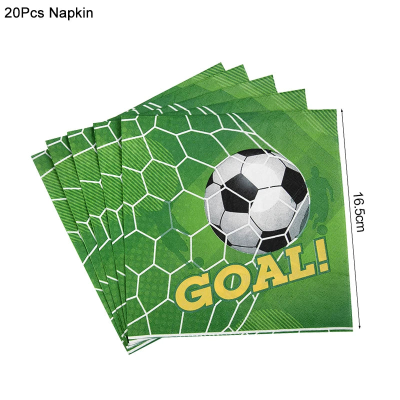 Soccer Party Disposable Tableware Set – Plates, Cups & More Party Tableware Set Babs 20pcs napkin