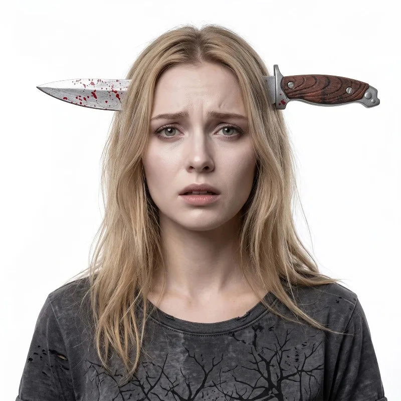 Halloween Fake Knife Headband – Scary Costume Prop Hair Hoop Costume Headband Prop Babs