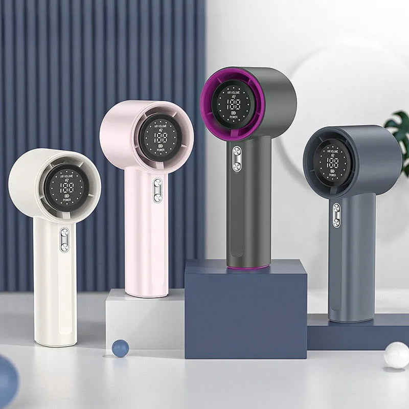 USB Rechargeable Handheld Mini Fan with LED Display Handheld Mini Fan Babs