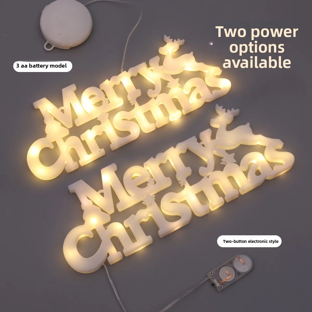 LED Merry Christmas Sign Light-Up Holiday Window Wall Decor Christmas LED Sign Babs