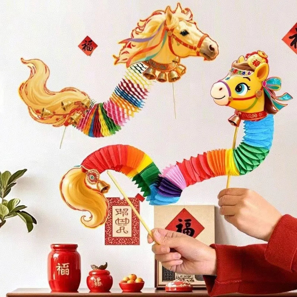 Chinese Paper Dance Horse 3D Handmade Ornament – 2026 Paper Craft Ornament Babs