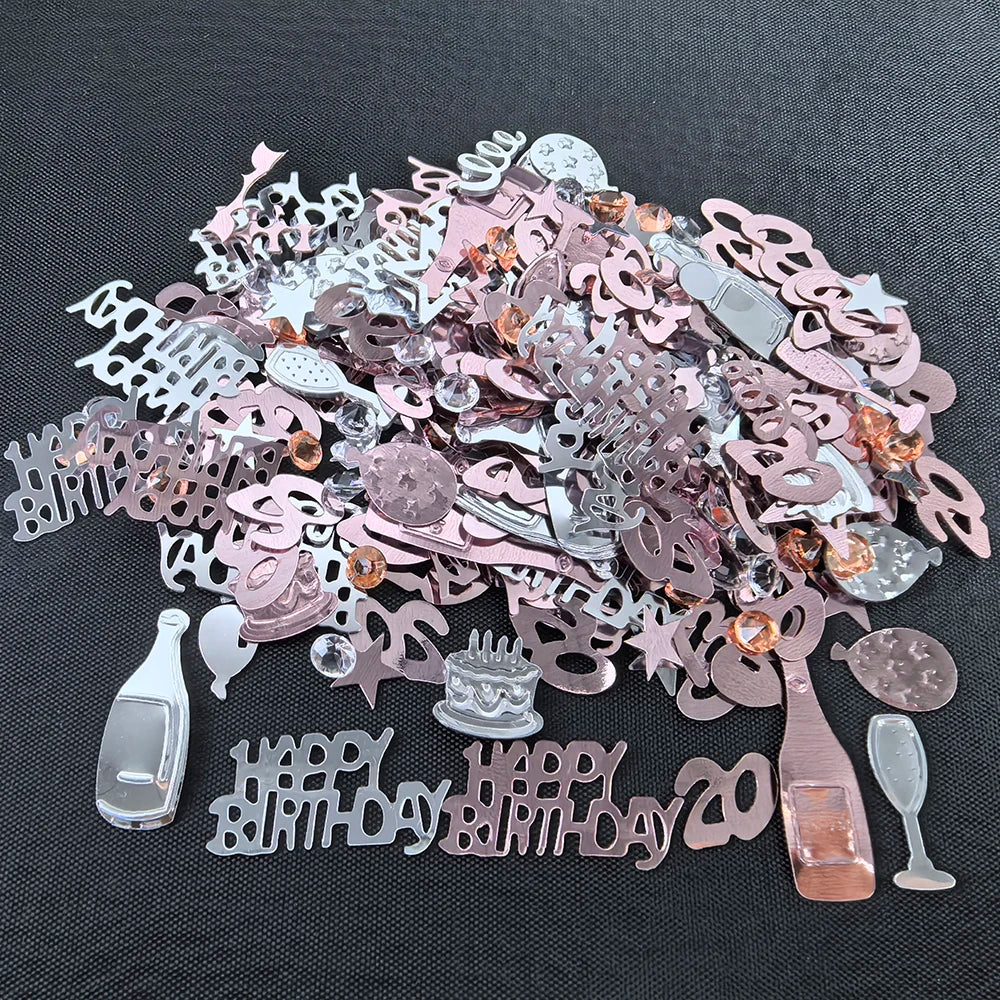 Rose Gold Birthday Confetti Foil Stars & Sequins Table Decor Party Confetti Decor Babs 20th rose gold