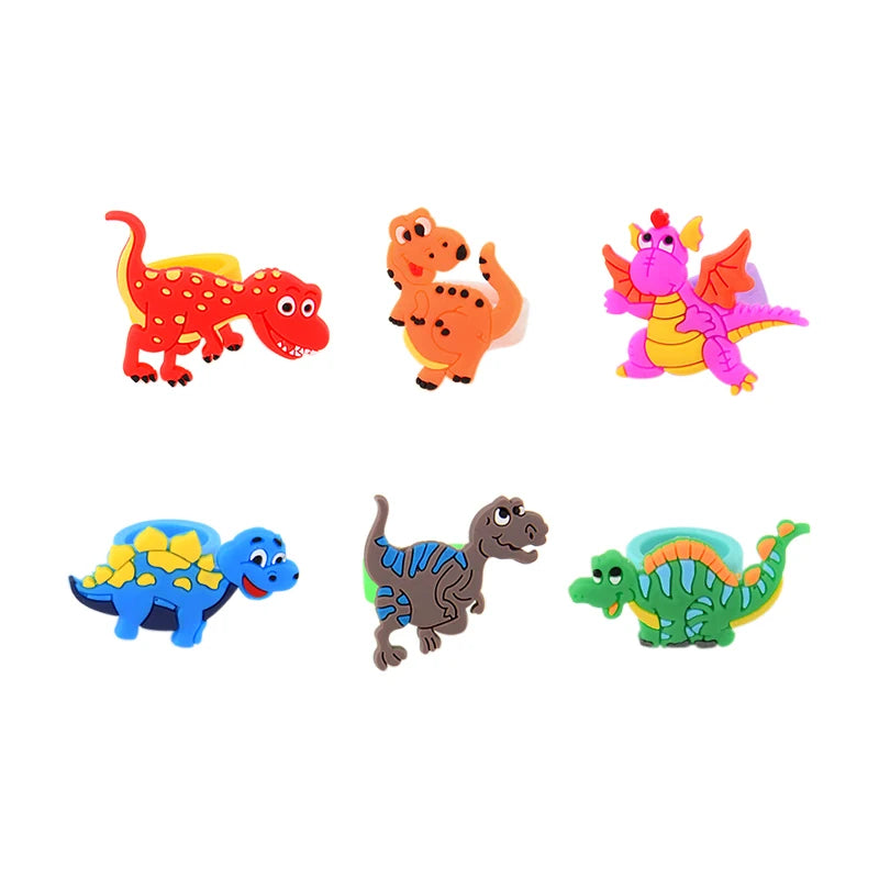 6pcs Dinosaur Silicone Bracelets – Kids Dino Party Favors Kids Party Favors Babs 6Pcs Rings