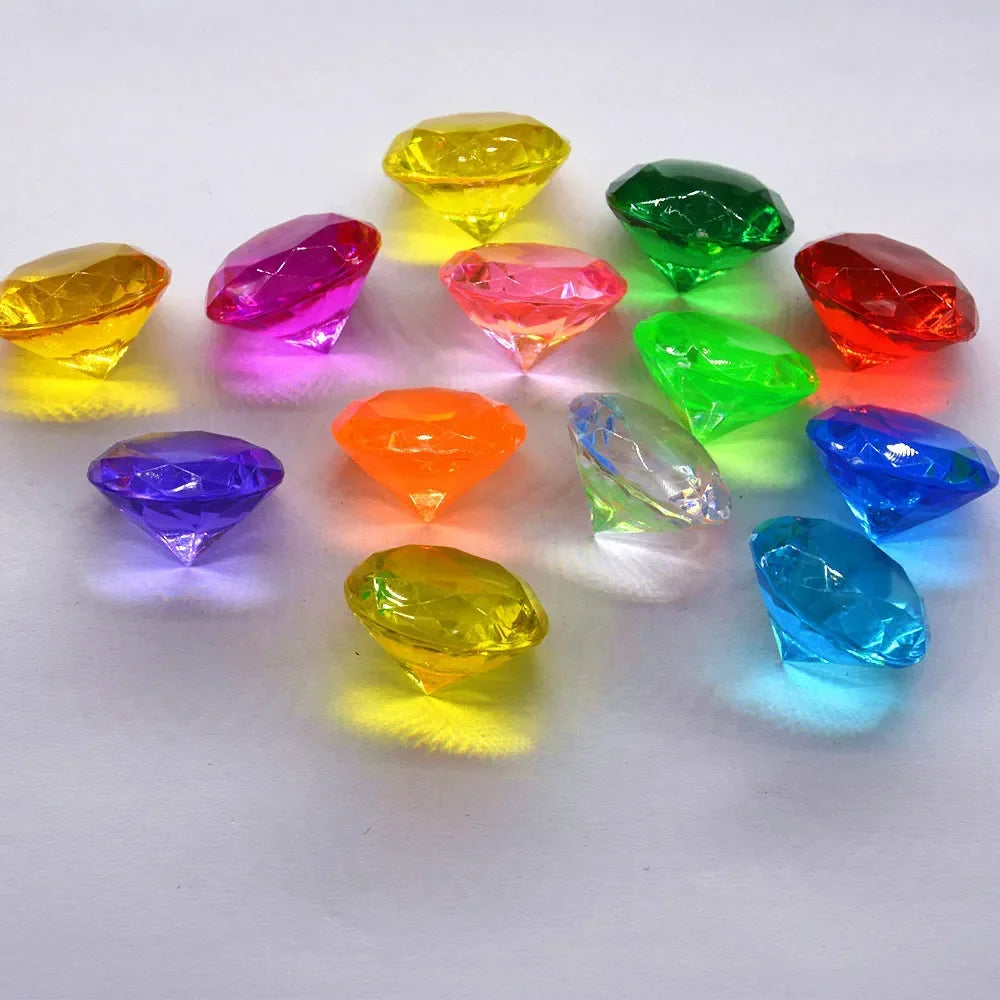 20pcs Clear Plastic Diamond Gems – Party & Wedding Decor Party Decor Gems Babs mix colors 20mm