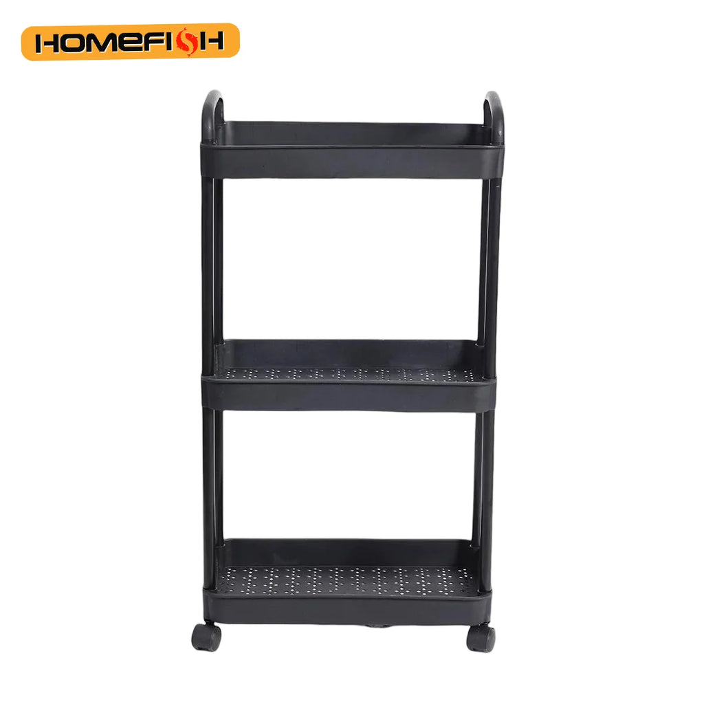 Multi-Layer Rolling Storage Cart with Lockable Wheels | 3/4 Tier Rolling Storage Cart Babs