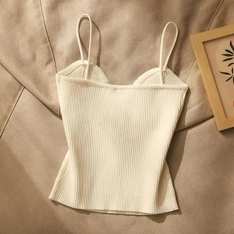 Women's Knit Bandeau Crop Top – Sleeveless Open Back Camisole Knit Bandeau Crop Top Babs