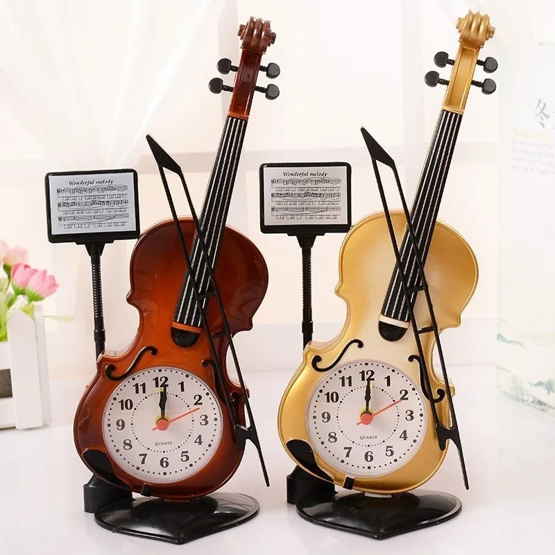 Violin Desk Alarm Clock – Creative Music Gift & Home Décor Desk Alarm Clock Babs