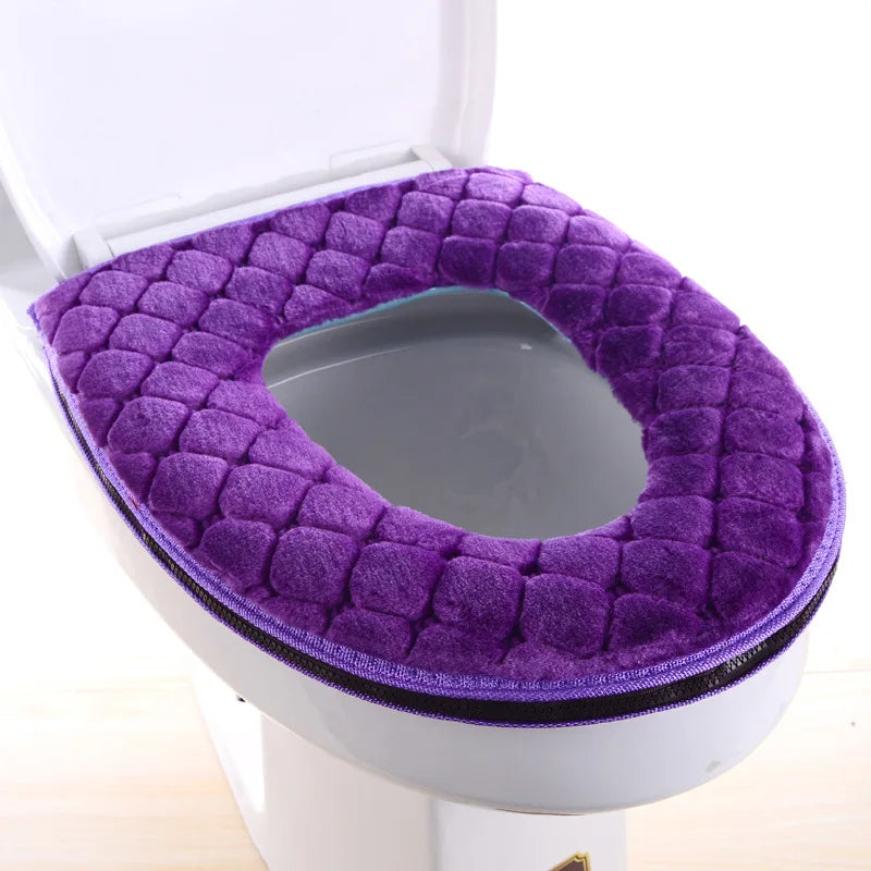 Soft Plush Toilet Seat Cover – Warm Washable O-Shaped Cushion Toilet Seat Cover Babs