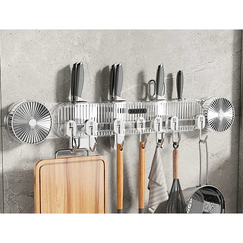 Suction Cup Kitchen Organizer Rack – Punch-Free Wall Mount Kitchen Storage Rack Babs White